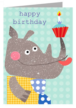 Happy Birthday Rhino Card, 3 of 7