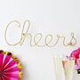 Cheers Gold Wire Word Sign, thumbnail 2 of 5