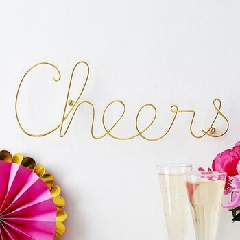 Cheers Gold Wire Word Sign, 2 of 5