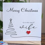 Wife Christmas Card, 3D Wooden Heart, thumbnail 4 of 4