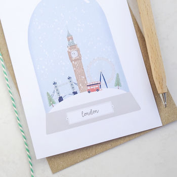 London Snow Globe Christmas Card, 2 of 3