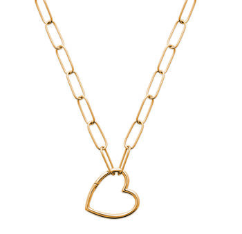 18k Gold Vermeil Plated Heart Charm Necklace, 6 of 7
