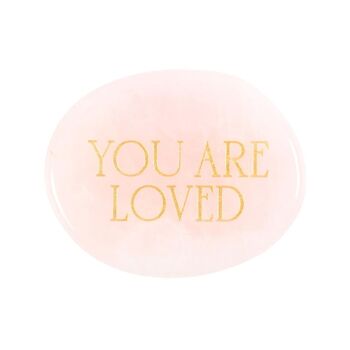 You Are Loved Rose Quartz Crystal Palm Stone, 4 of 4