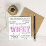 Personalised 'Things That Make You Wife' Card, thumbnail 2 of 4