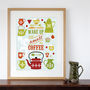 Wake Up And Smell The Coffee Retro Style Art Print, thumbnail 1 of 2