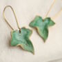 Clover Green Ivy Leaf Earrings, thumbnail 1 of 10