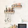 Pack Of Two Floating Shelves Unit With Eight Hooks, thumbnail 1 of 4