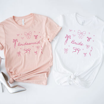 Bridal Party Bow T Shirt Hen Party Gift, 8 of 11