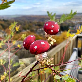 Christmas Clip On Toadstool Decoration Set, 5 of 5