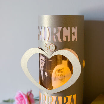 50th Golden Wedding Anniversary Photo Lantern, 5 of 10
