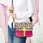 Recycled Leather Animal Print Crossbody Clutch Bag, thumbnail 6 of 12