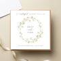 Daisy Floral Wreath Personalised Wedding Card, thumbnail 1 of 2
