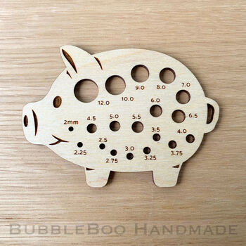 Pig Shaped Knitting Needle Gauge And Stitch Marker Set, 2 of 7