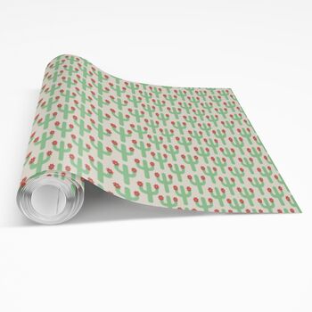 Vibrant Cactus Flower Wrapping Paper – Perfect For Teen Birthdays, 2 of 8