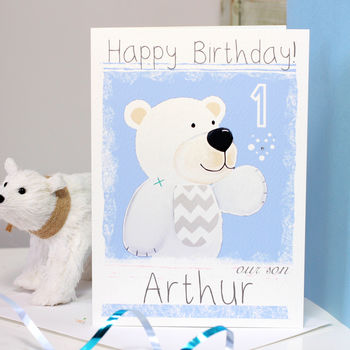 Personalised Arctic Polar Bear Birthday Card, 8 of 10