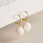 Chunky 18 K Gold Or Silver Freshwater Pearl Hoops, thumbnail 3 of 10