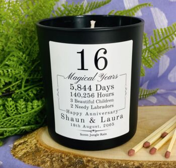 Personalised 16th Magical Years Wax Anniversary Candle, 4 of 11