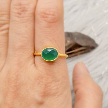 Green Onyx Gold Ring, 4 of 9