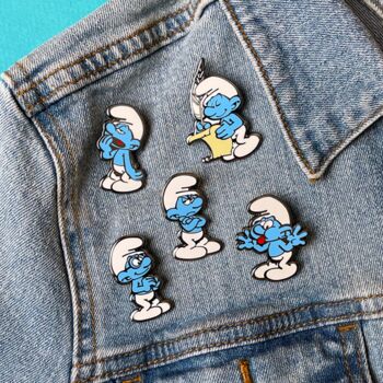 The Smurfs Grouchy Smurf Enamel Pin Badge, 2 of 2