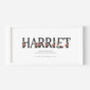 Personalised Children's Name Print | Nursery Wall Art | Black Floral, thumbnail 2 of 10