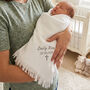 Personalised Embroidered Christening Heart Shawl With Cross, thumbnail 3 of 6