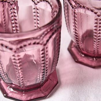 Bella Perle Embossed Amethyst Short Tumbler Glass, 2 of 4