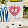 Personalised 70th Birthday Card Wooden Heart Gift, thumbnail 4 of 4