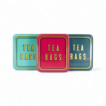 Tea Bag Travel Pocket Tin Tea Lover Gift Storage Box | Teabags Teal, 9 of 12