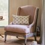 Gustavian Powder Pink Linen Armchair, thumbnail 1 of 7