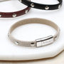 Personalised Textured Leather Stud Bracelet, thumbnail 1 of 8