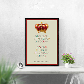 Your Heart Is The Size Of An Ocean, Rumi Quote Print, 2 of 5