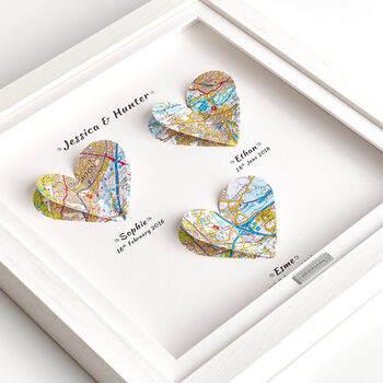 Wedding Anniversary Personalised 3D Heart Map Locations Anniversary Gift, 9 of 12