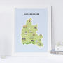 Map Of Oxfordshire Print, thumbnail 1 of 2