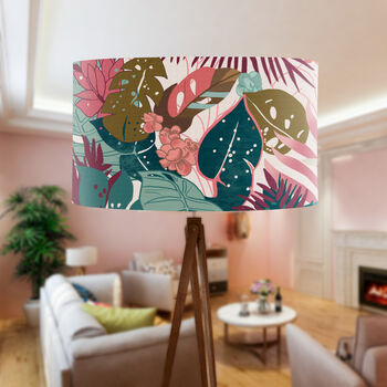 Bright Tropics Two Abstract Jungle Tropical Lampshade, 5 of 6