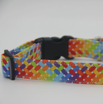Rainbow Geometric Dog Collar, 7 of 10