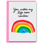 Cute Thank You Card Rainbow Life Friendship Love Card, thumbnail 1 of 2