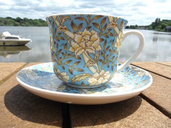 Large Cup And Saucer In Blue Chrysanthemum Design, 10 of 11