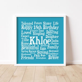 Birthday Personalised 18th Word Art Gift, 2 of 5