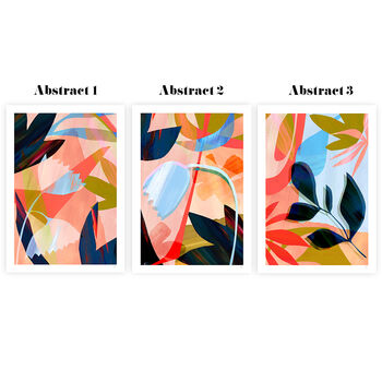 Blue And Pink Abstract Botanical Print Set Of Three, 8 of 12