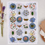 Floral Insects Circle Sticker Sheet, thumbnail 1 of 2