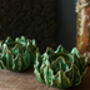 A Pair Of Ceramic Artichoke Candle Stick Holders, thumbnail 4 of 5