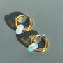 Chunky Gold Opal Donut Hoop Earrings Non Tarnish, thumbnail 1 of 5
