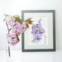 Hand Illustrated Watercolour Birth Flower Name Print, thumbnail 7 of 12