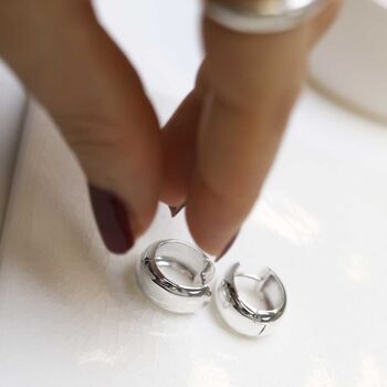 Sterling Silver Large Statement Huggies, 9 of 10