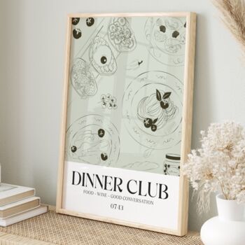 Dinner Club Print Dining Room Wall Art, 3 of 8