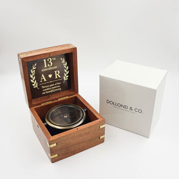 Personalised 11th To 20th Anniversary Heritage Gimbal Compass, 11 of 12