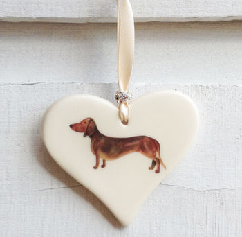 Smooth Haired Dachshund Hanging Heart, 4 of 7
