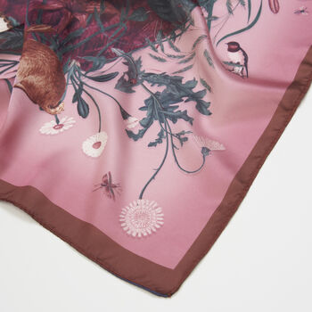 Running Bunny Burgundy Narrative Square Scarf, 4 of 4