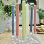 Hand Poured Coloured Dinner Candles In Five Colours, thumbnail 1 of 6