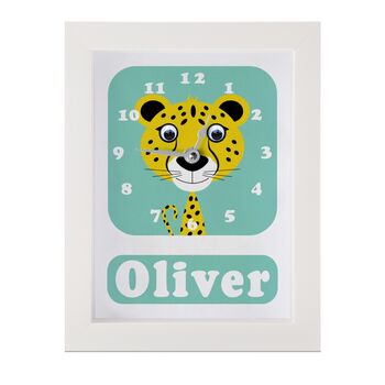 Personalised Childrens Cheetah Clock, 6 of 10